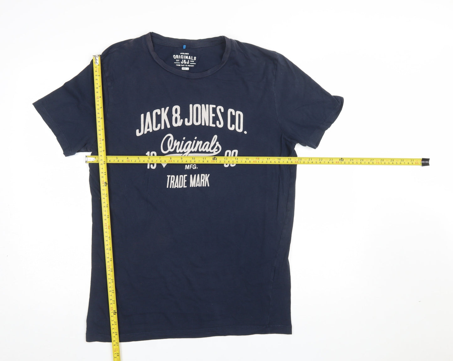 Jack & Jones Men’s Blue Graphic Print Cotton T-Shirt Size L