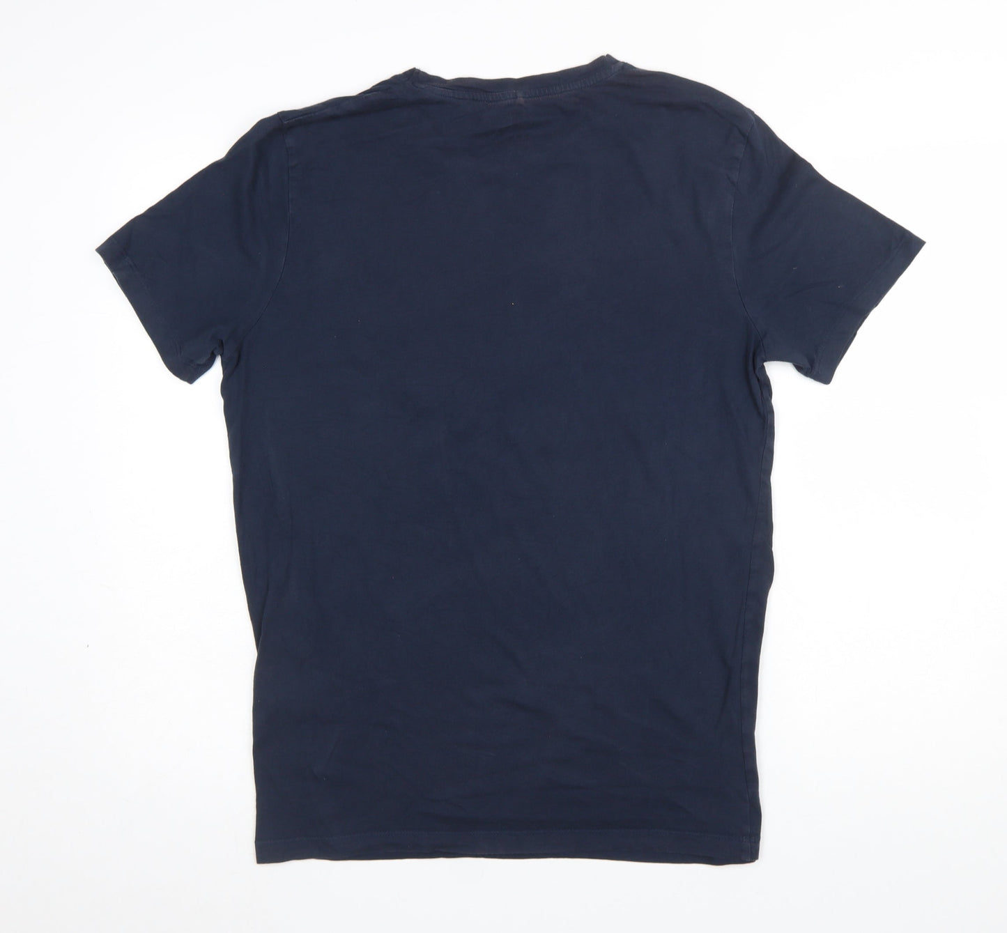Jack & Jones Men’s Blue Graphic Print Cotton T-Shirt Size L