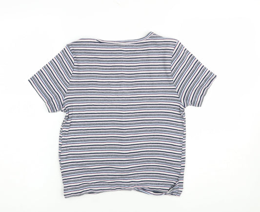 Hollister Women’s Multicoloured Striped Slim Fit Cotton T-Shirt S