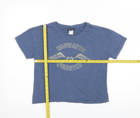 Harry Potter Womens Blue Size 12 Cropped Quidditch T-Shirt