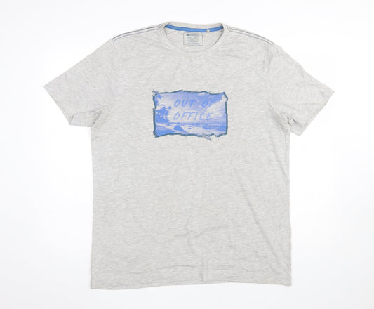 Mountain Warehouse Men's Grey 'Out of Office' Graphic Cotton T-Shirt Size M
