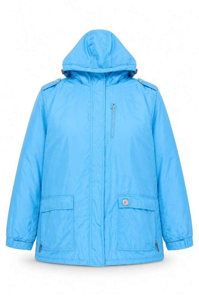Sportek Women's Blue 2XL Hooded Parka Jacket Water Resistant Winter Coat