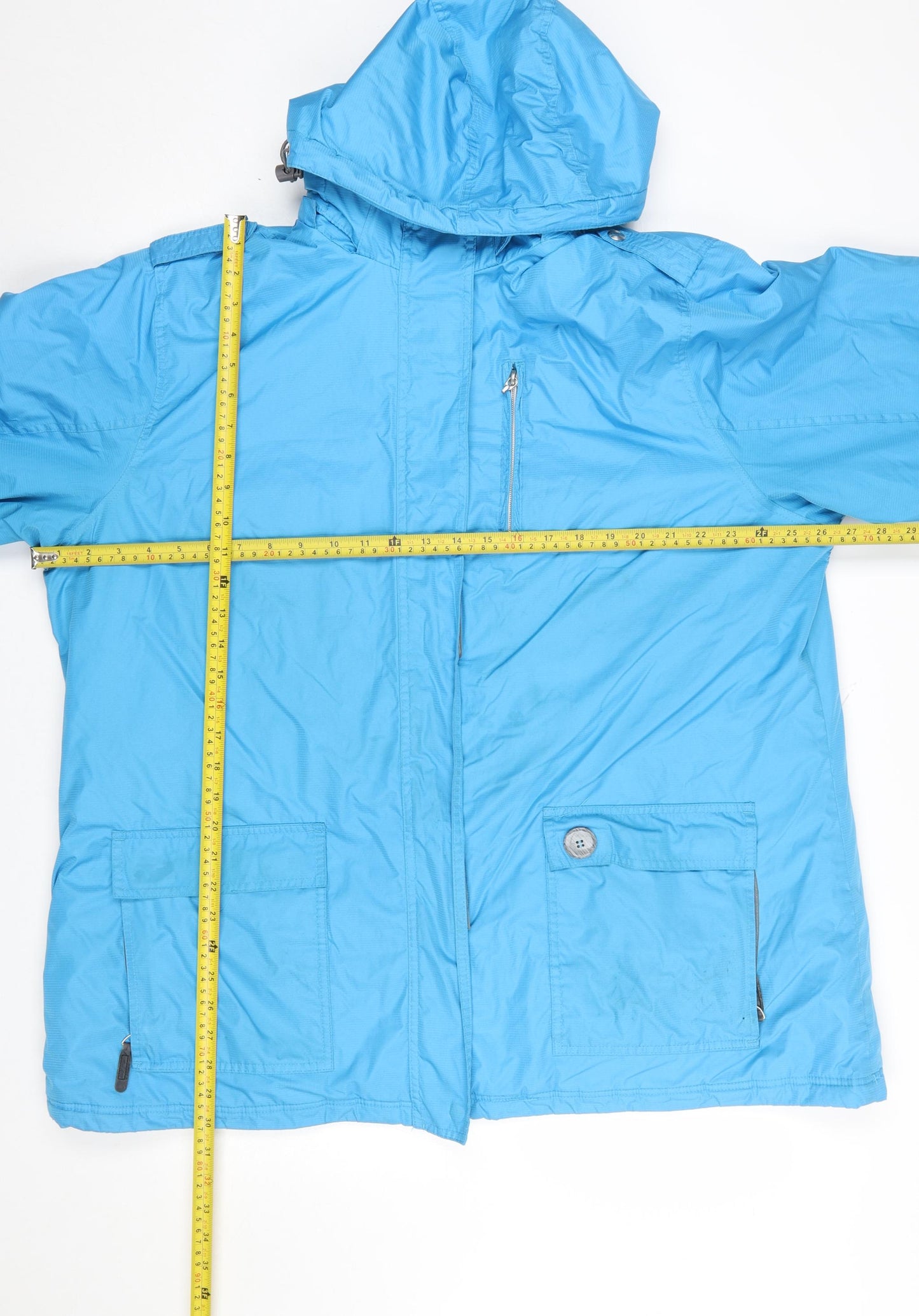 Sportek Women's Blue 2XL Hooded Parka Jacket Water Resistant Winter Coat