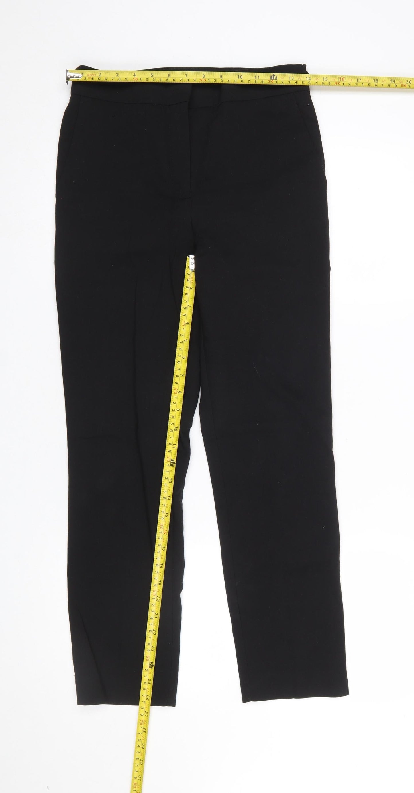 Zara Women Black Slim Fit Stretch Trousers Size 12