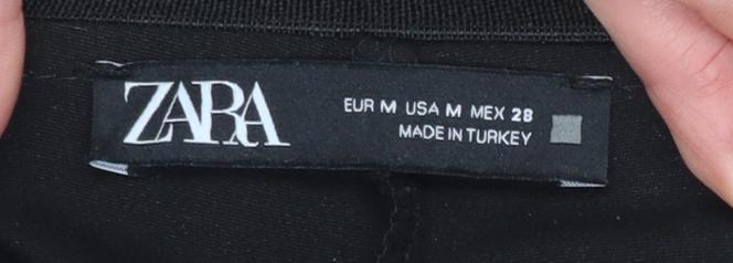 Zara Women Black Slim Fit Stretch Trousers Size 12