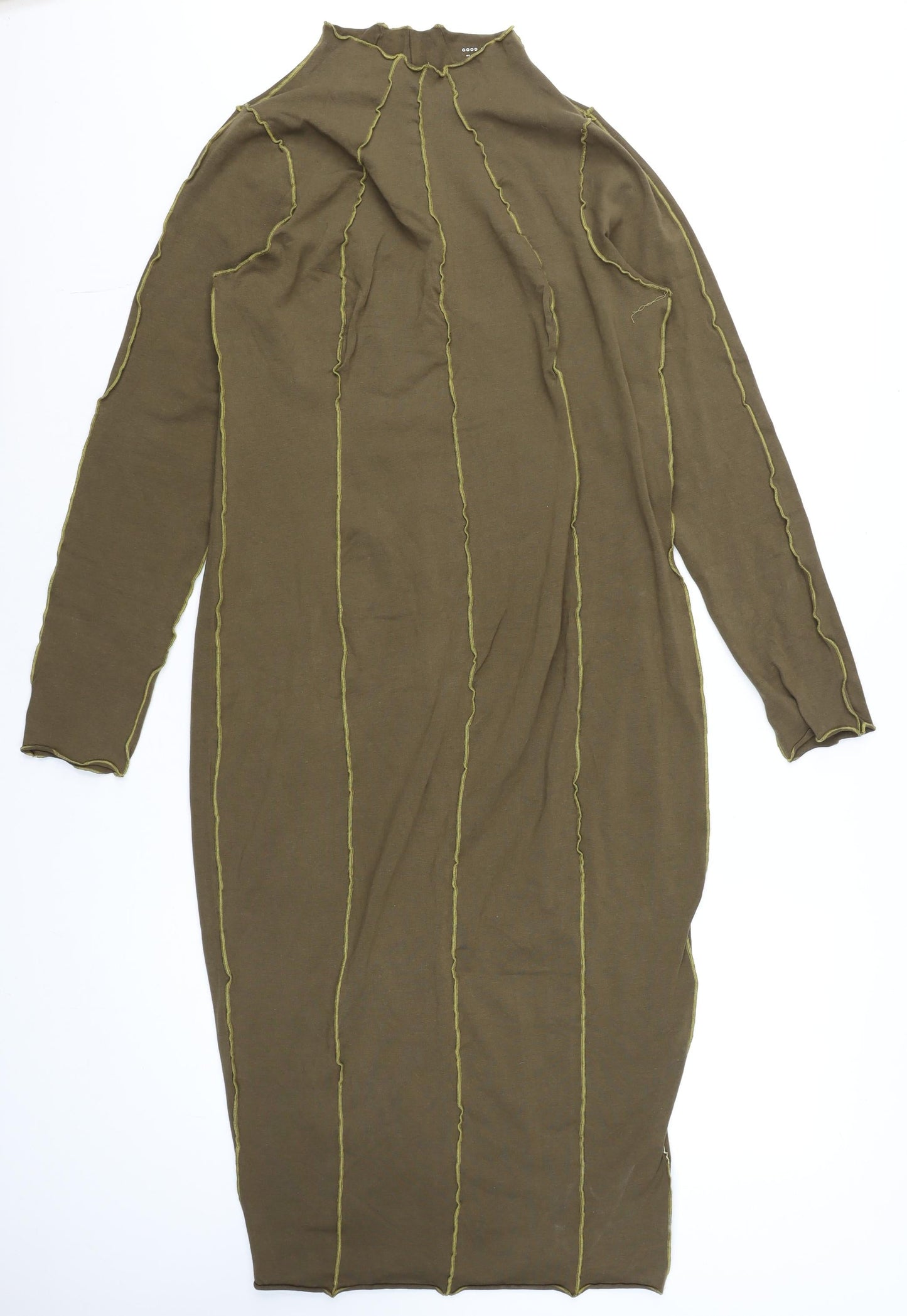 Good American Women’s Brown Midi Bodycon Jersey Dress Size 8