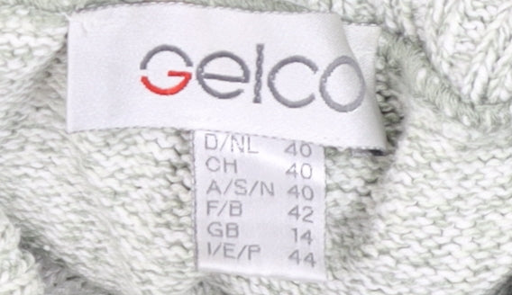 Gelco Women's Grey Argyle Collared Knit Jumper Size 14