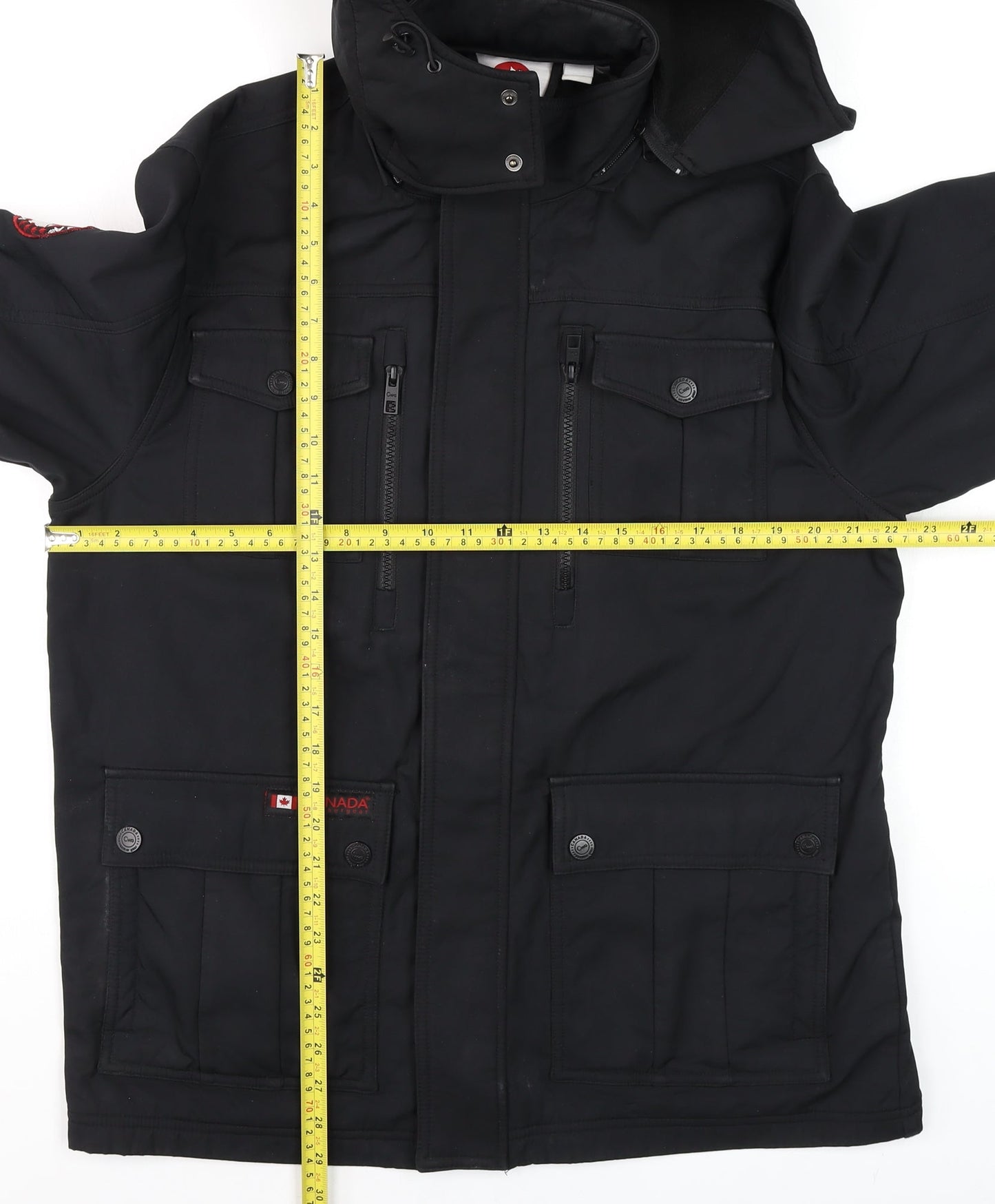 Canada Weathergear Men's Black L Parka Softshell Hooded Jacket