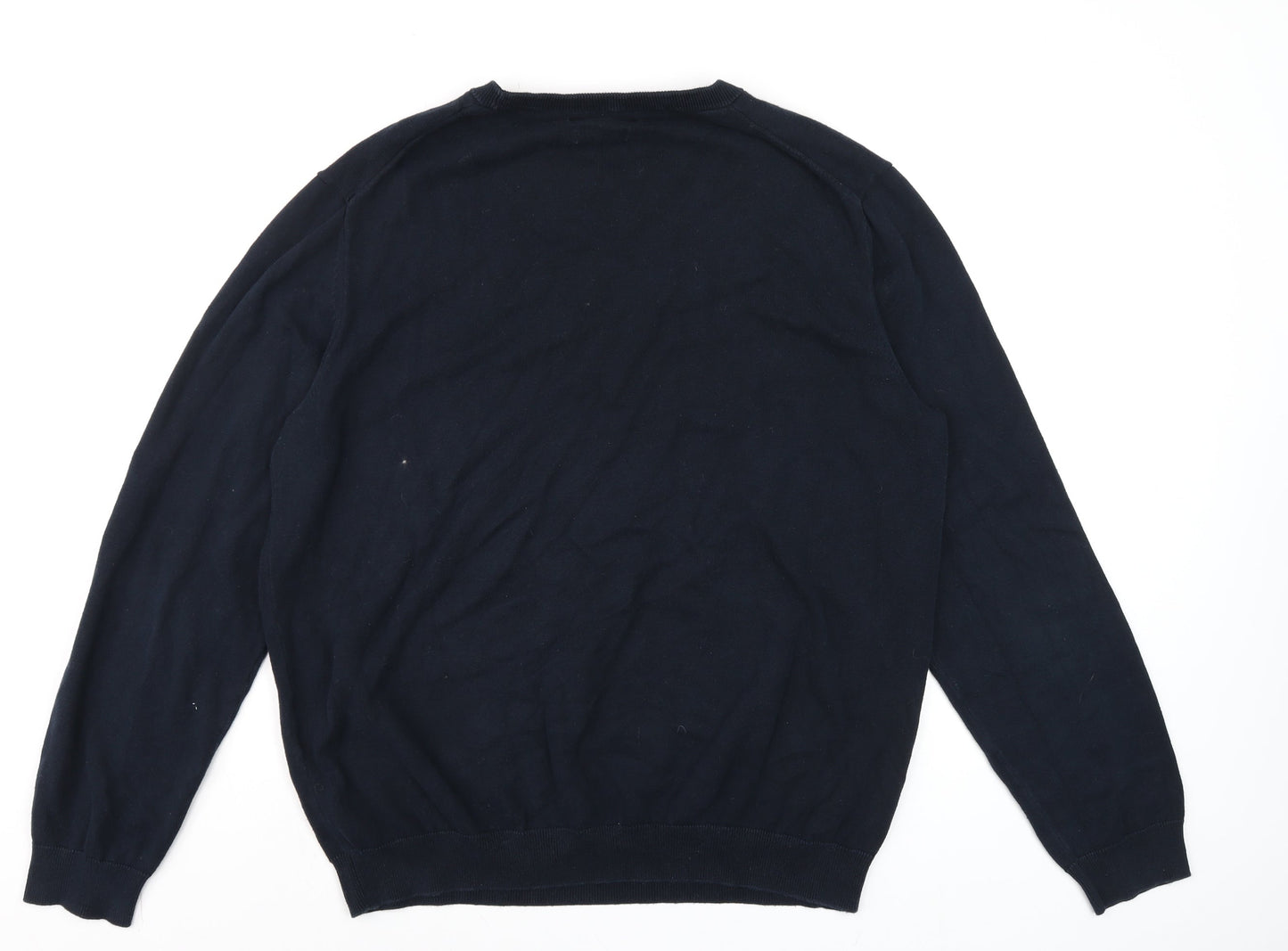 Replay Men’s Blue Cotton Crew Neck Pullover Jumper XL