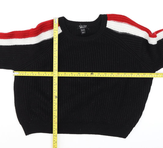 New Look Girls Black Red White Knitted Pullover Jumper Age 14/15 164/170cm