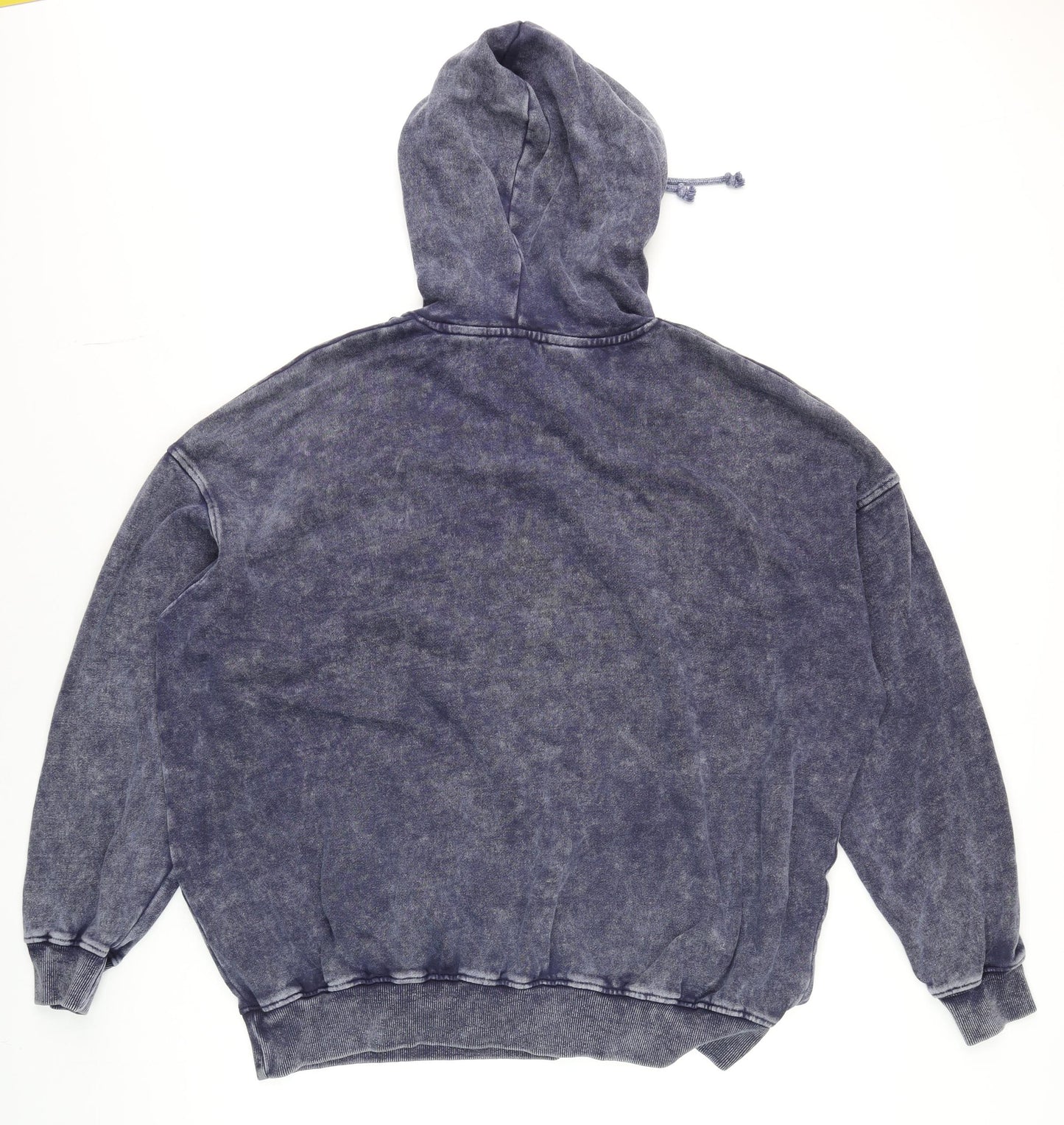 QED London Unisex Blue Pullover Hoodie One Size Fleece Relaxed Fit