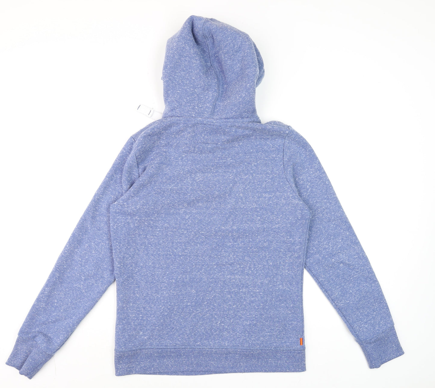 Superdry Women Blue Sequin Logo Pullover Hoodie UK 12