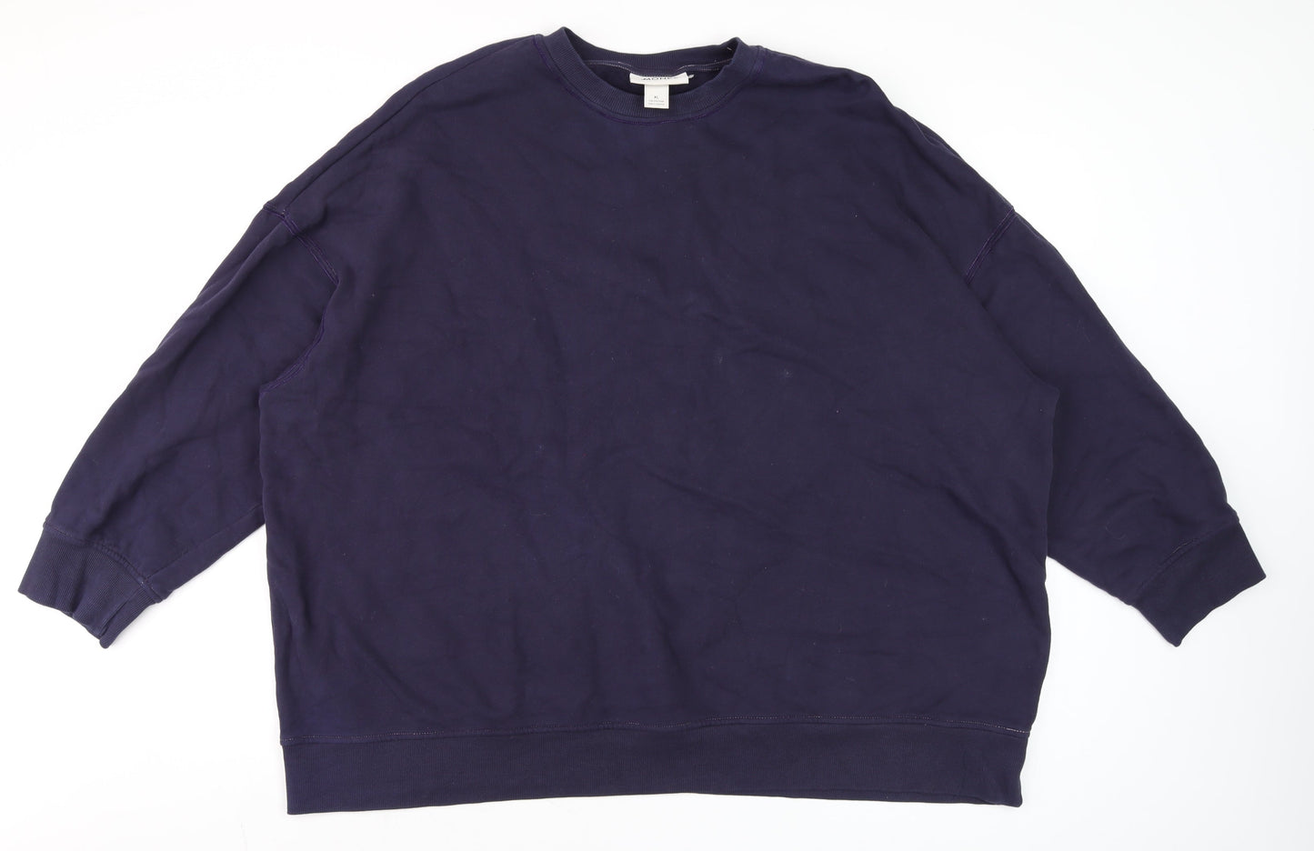 Monki Unisex Blue XL Cotton Crew Neck Pullover Sweatshirt