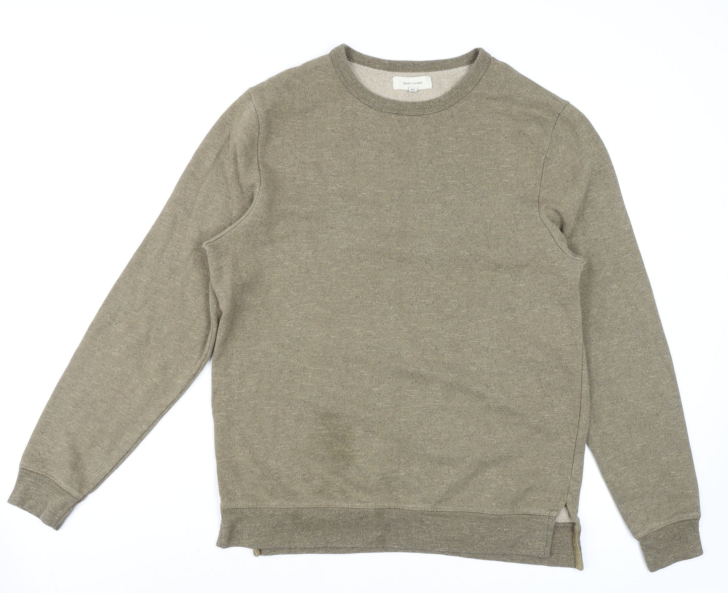 River Island Men’s Beige Crew Neck Fleece Sweatshirt Size S
