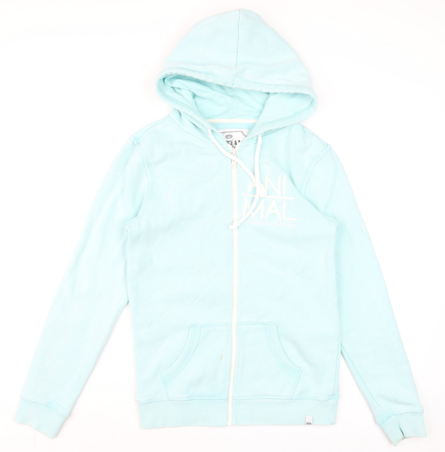 Animal Women’s Blue Full Zip Hoodie Size 8 Cotton Blend
