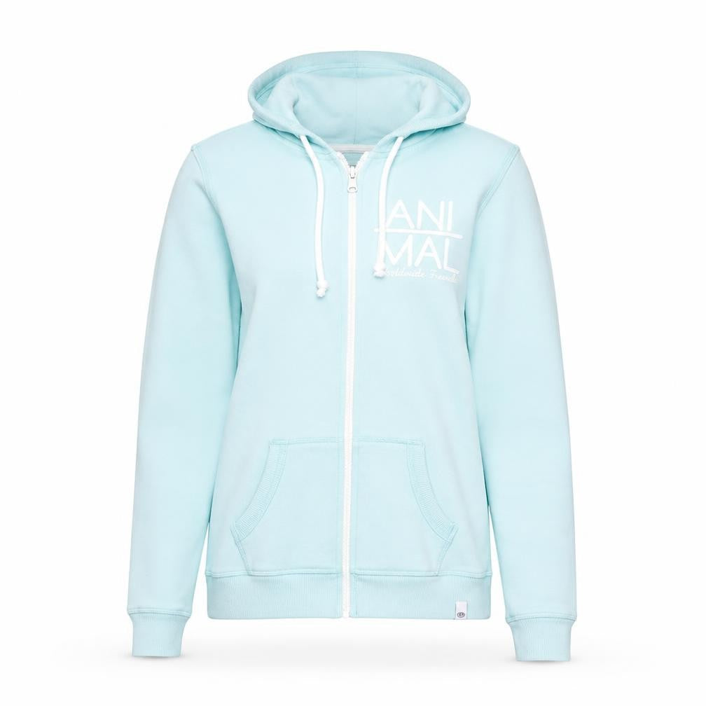 Animal Women’s Blue Full Zip Hoodie Size 8 Cotton Blend