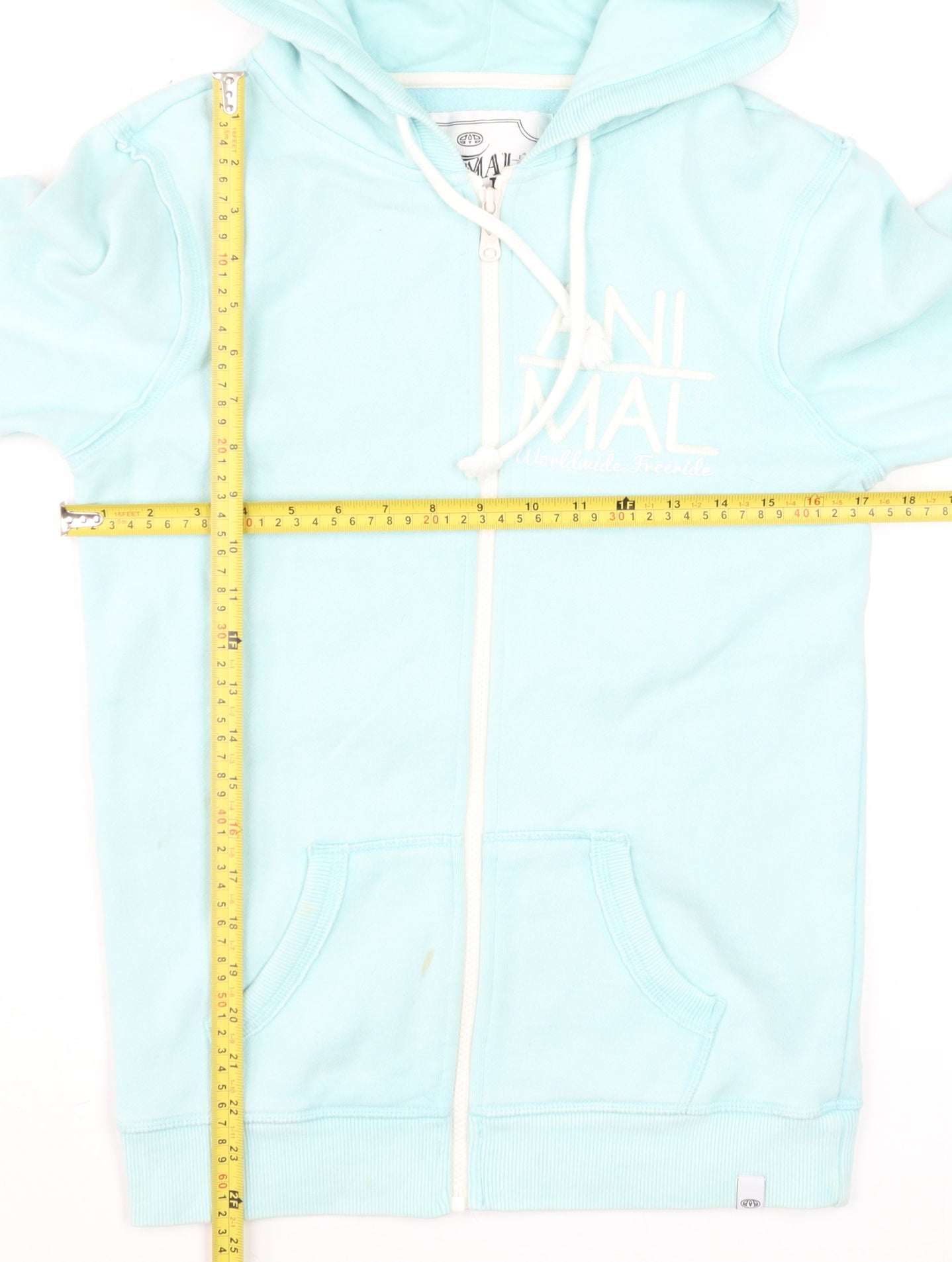 Animal Women’s Blue Full Zip Hoodie Size 8 Cotton Blend