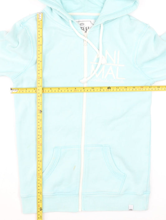 Animal Women’s Blue Full Zip Hoodie Size 8 Cotton Blend