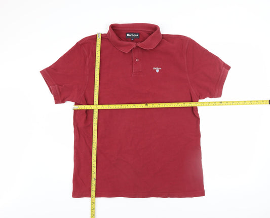 Barbour Men's Red 2XL Cotton Short Sleeve Polo Shirt