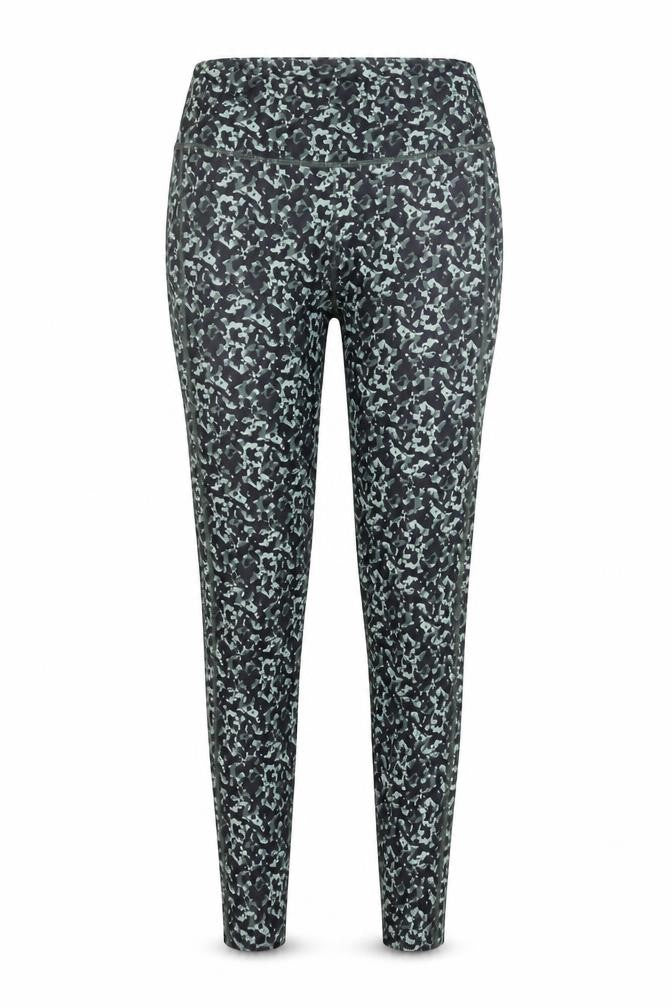 Front view of Dunnes Women's Black Camouflage Leggings, size 12