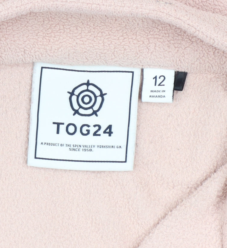 TOG24 Womens Pink Fleece Full Zip Jacket Size 12 Lightweight Outdoor