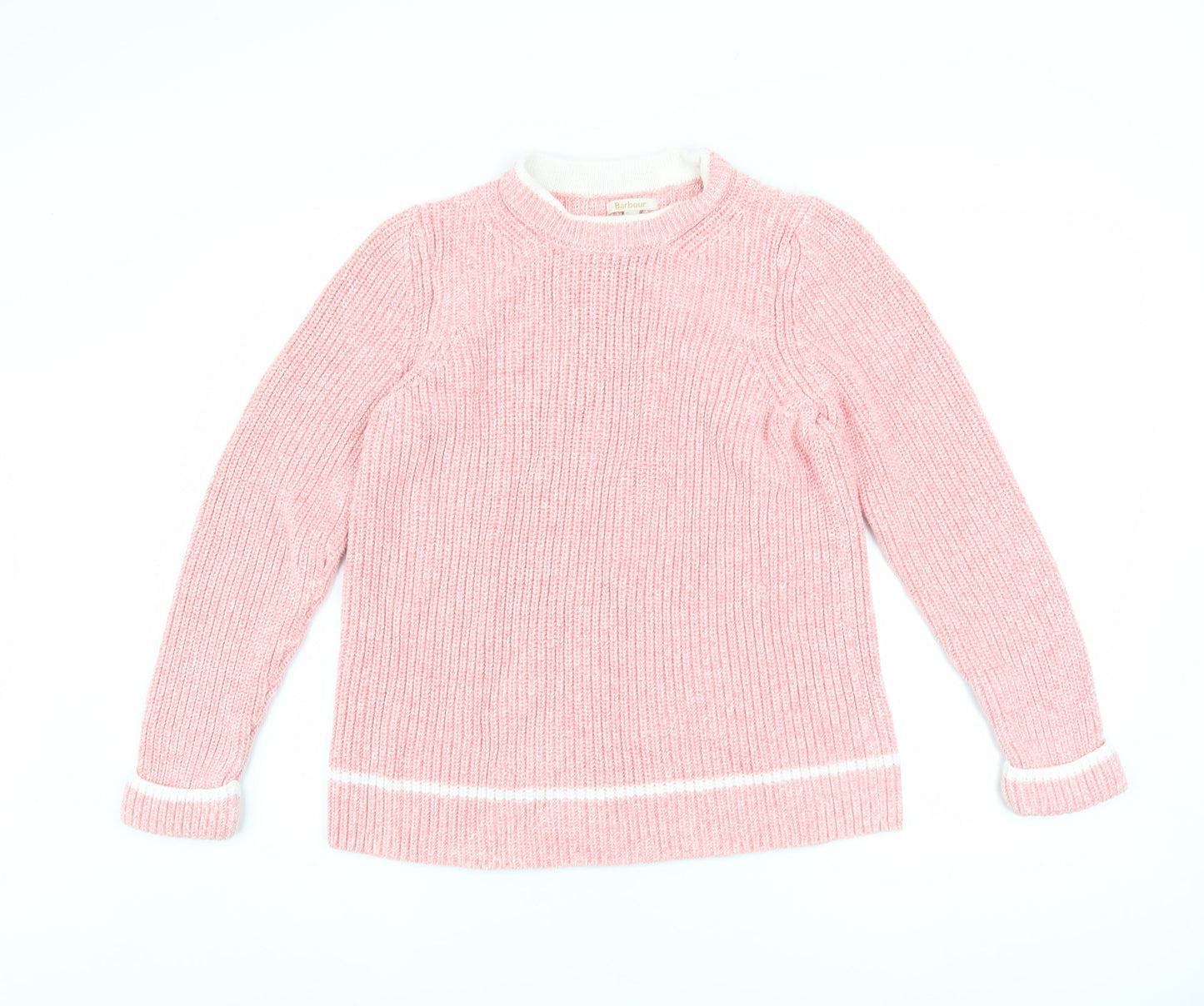 Barbour Women Pink Cotton Crew Neck Jumper Size 12