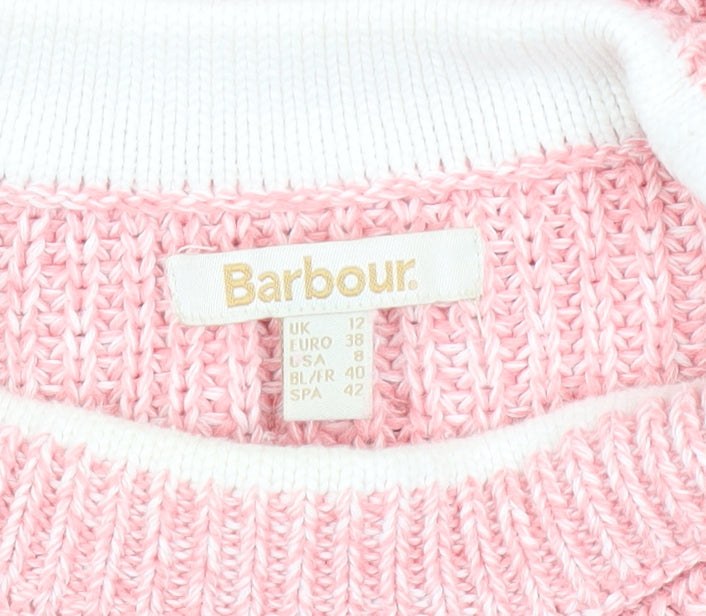 Barbour Women Pink Cotton Crew Neck Jumper Size 12