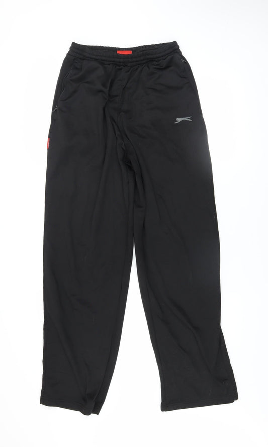 Slazenger Men's Black M Track Pants Polyester Regular Fit Activewear