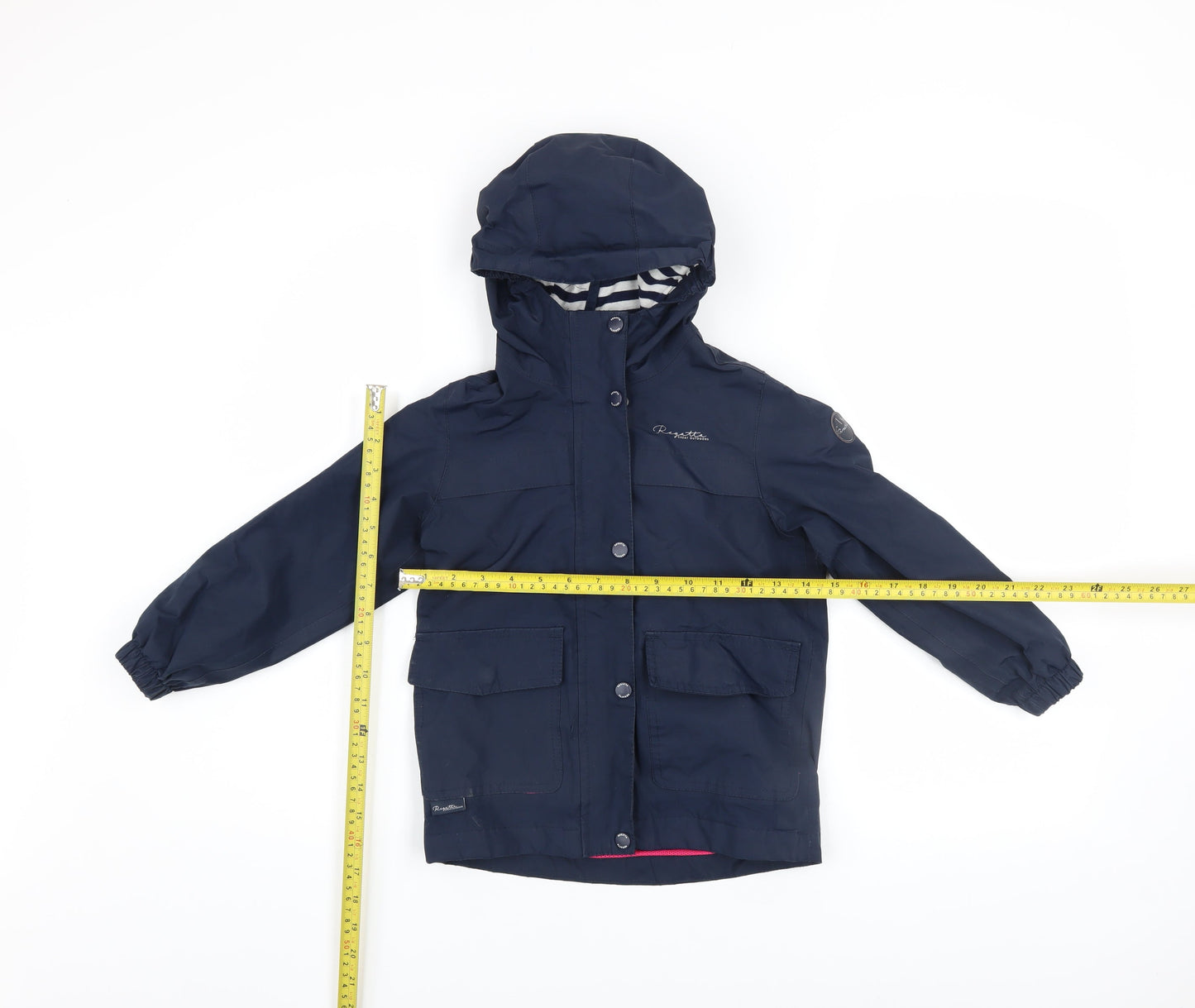 Regatta Girls Blue Waterproof Hooded Rain Coat Jacket 5-6 Years