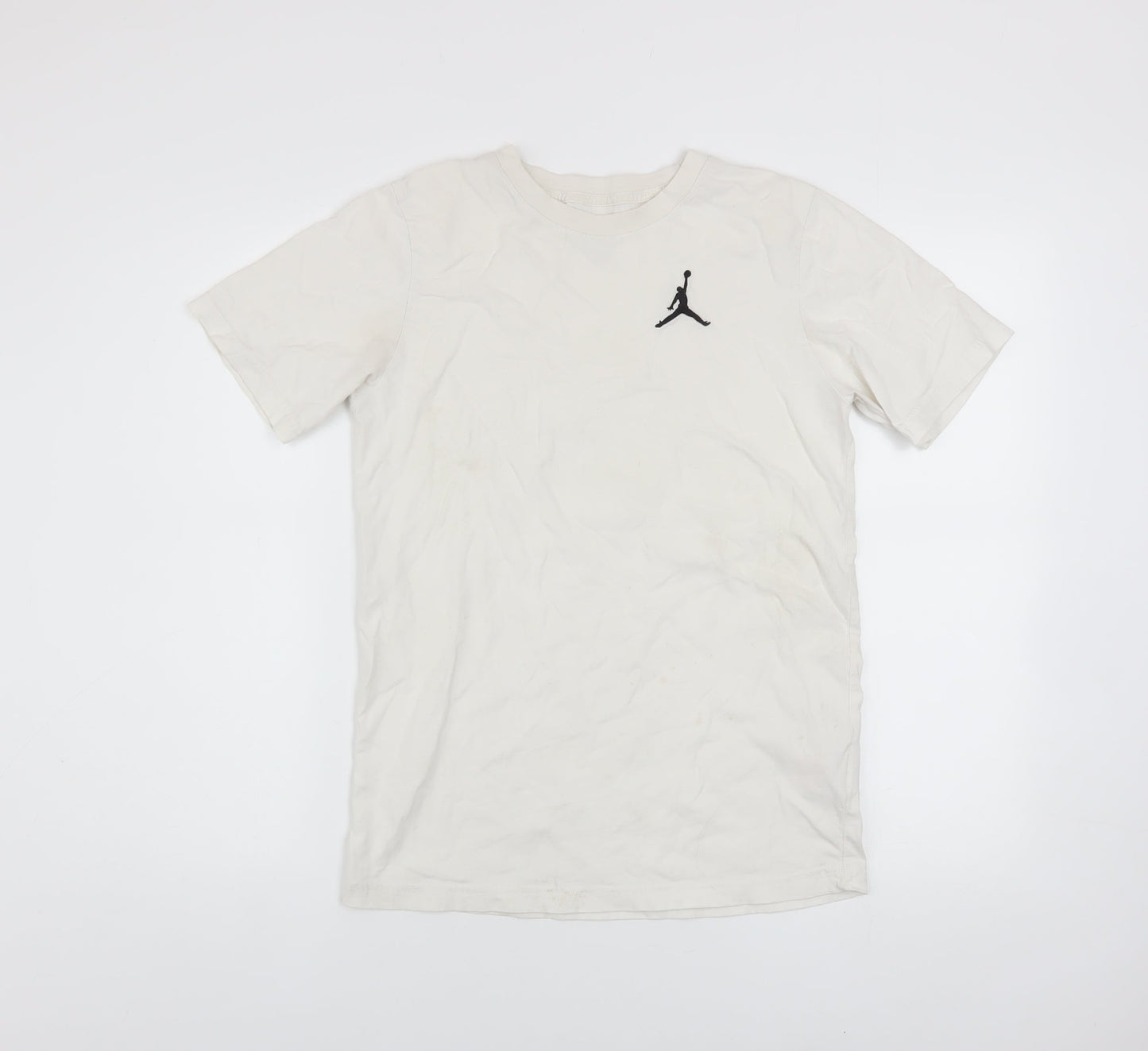 Jordan Boys White Cotton Crew Neck T-Shirt XL 13-15 Years Sports Logo Tee
