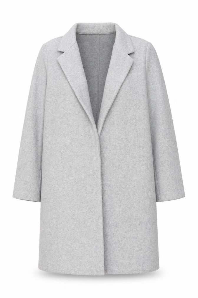 Stradivarius Women Grey Regular Fit Mid-Length Overcoat Size S