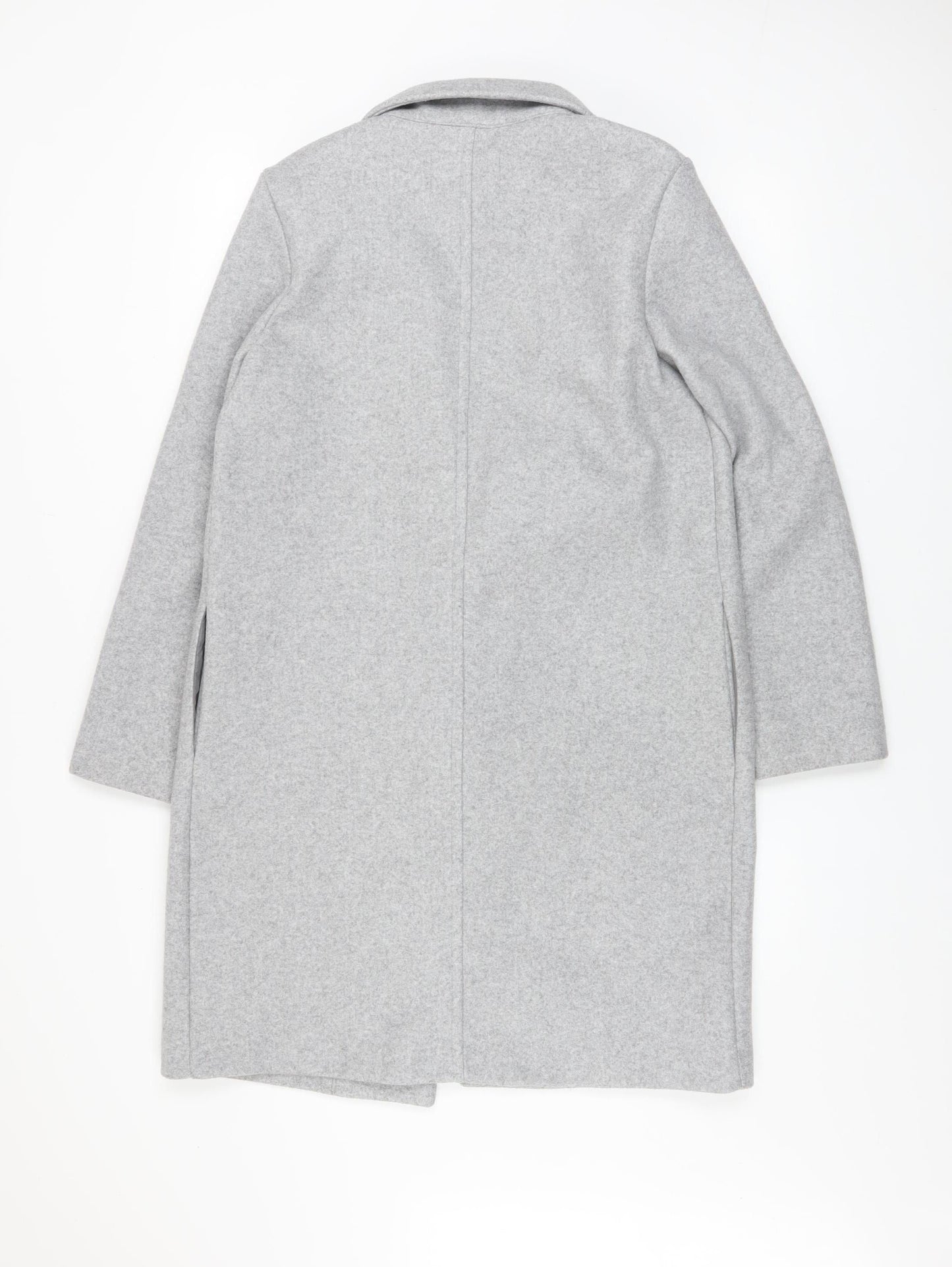 Stradivarius Women Grey Regular Fit Mid-Length Overcoat Size S