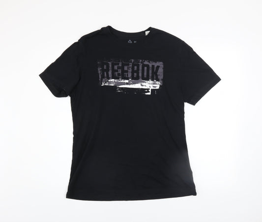 Reebok Men’s Black Graphic Print Sports T-Shirt Size M