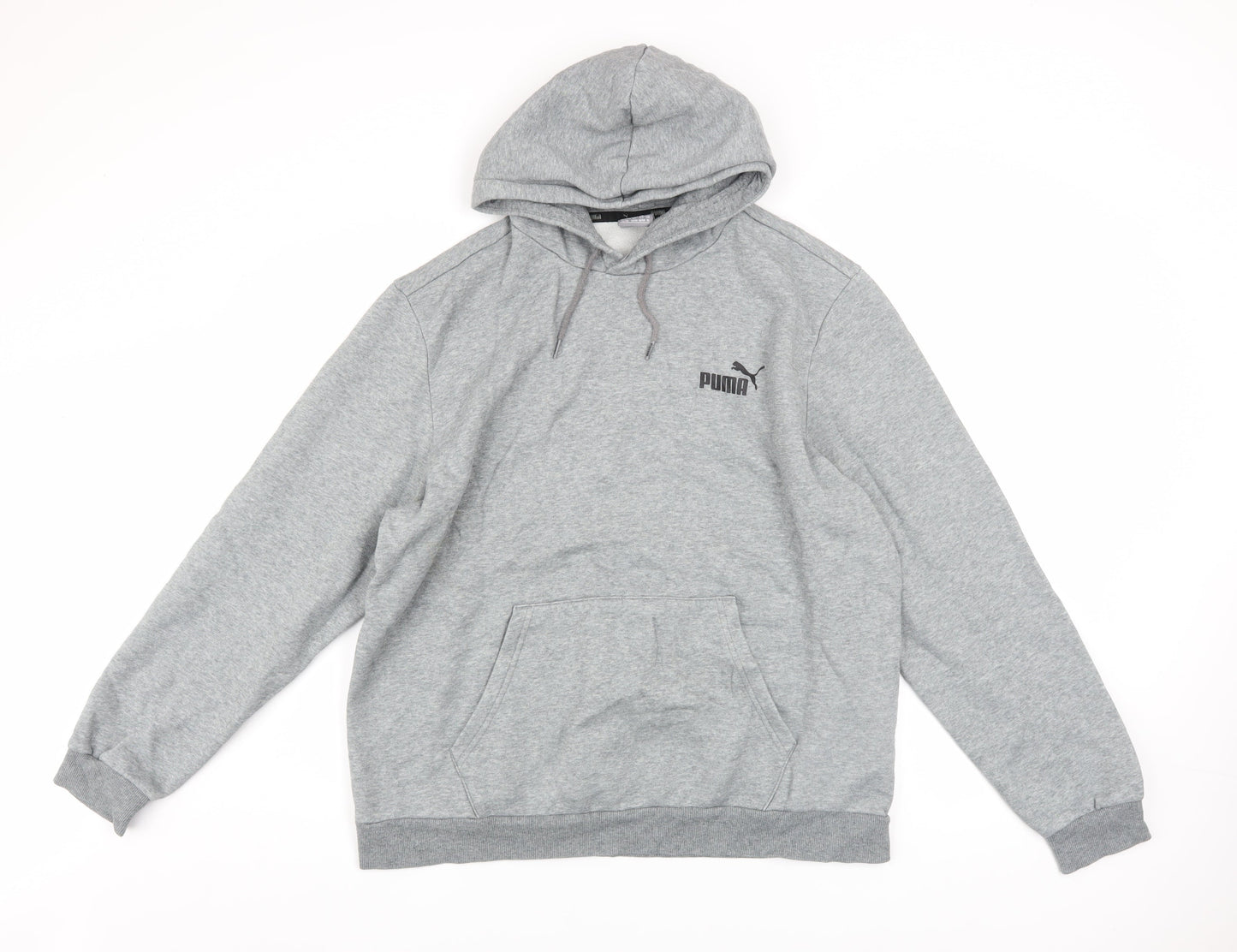 Puma Men's Grey XL Pullover Hoodie Sweatshirt with Logo