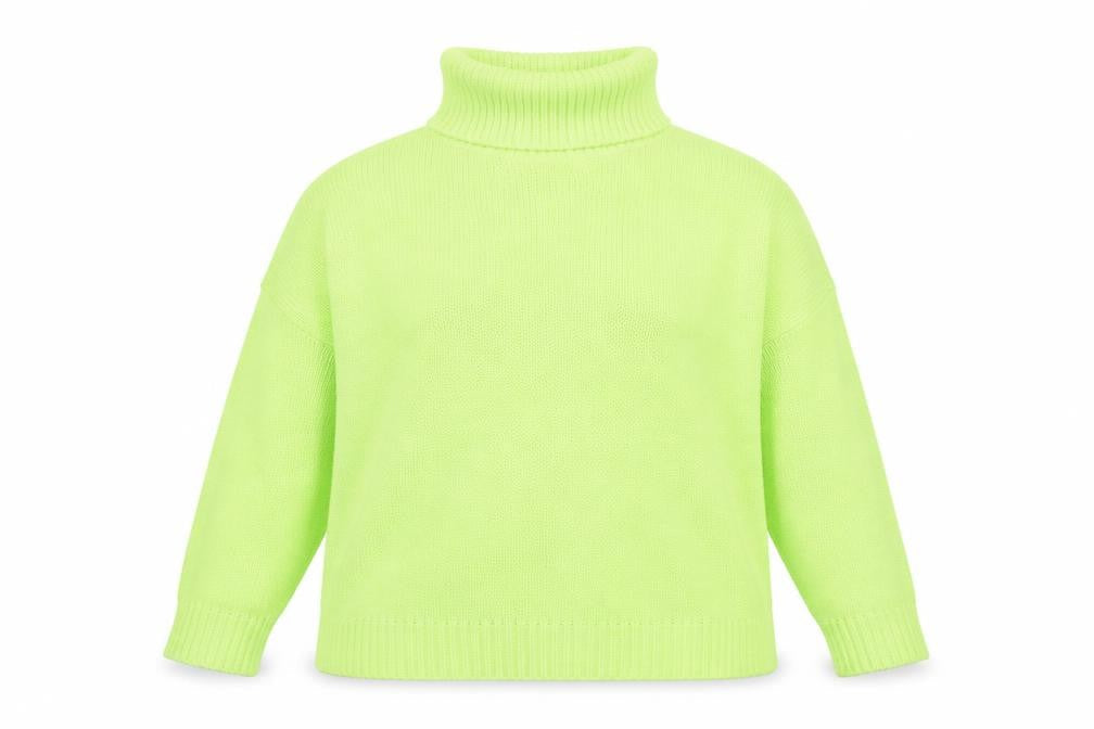 PrettyLittleThing Women's Green Roll Neck Chunky Knit Jumper Size M