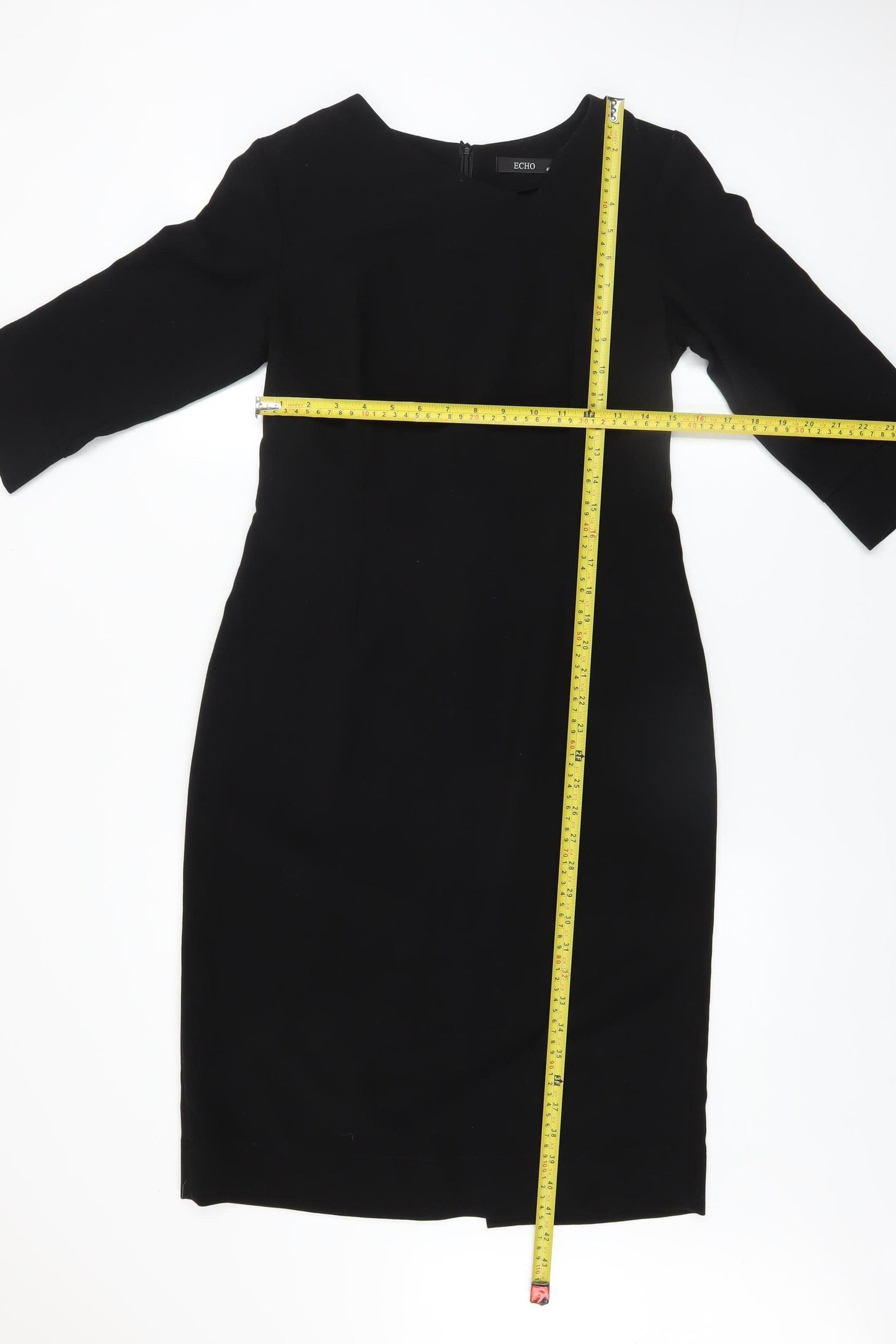 ECHO Women's Black Knee Length Sheath Dress Size 12
