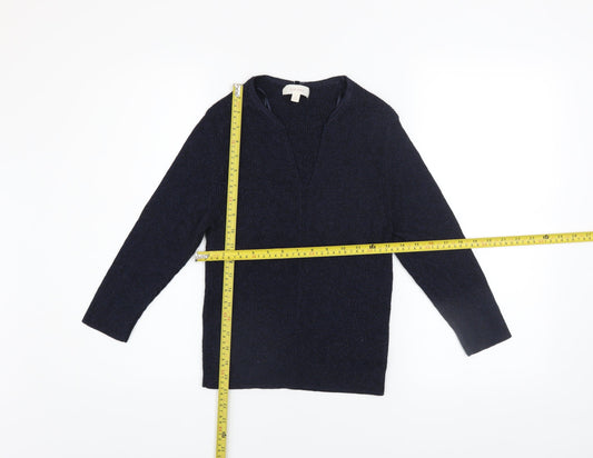 Marks and Spencer Per Una Women's Blue V-Neck Knit Jumper Size 10