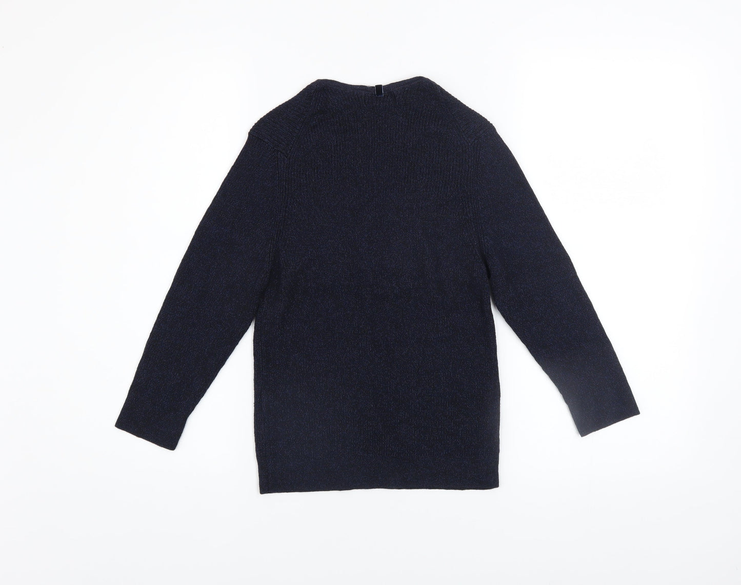 Marks and Spencer Per Una Women's Blue V-Neck Knit Jumper Size 10