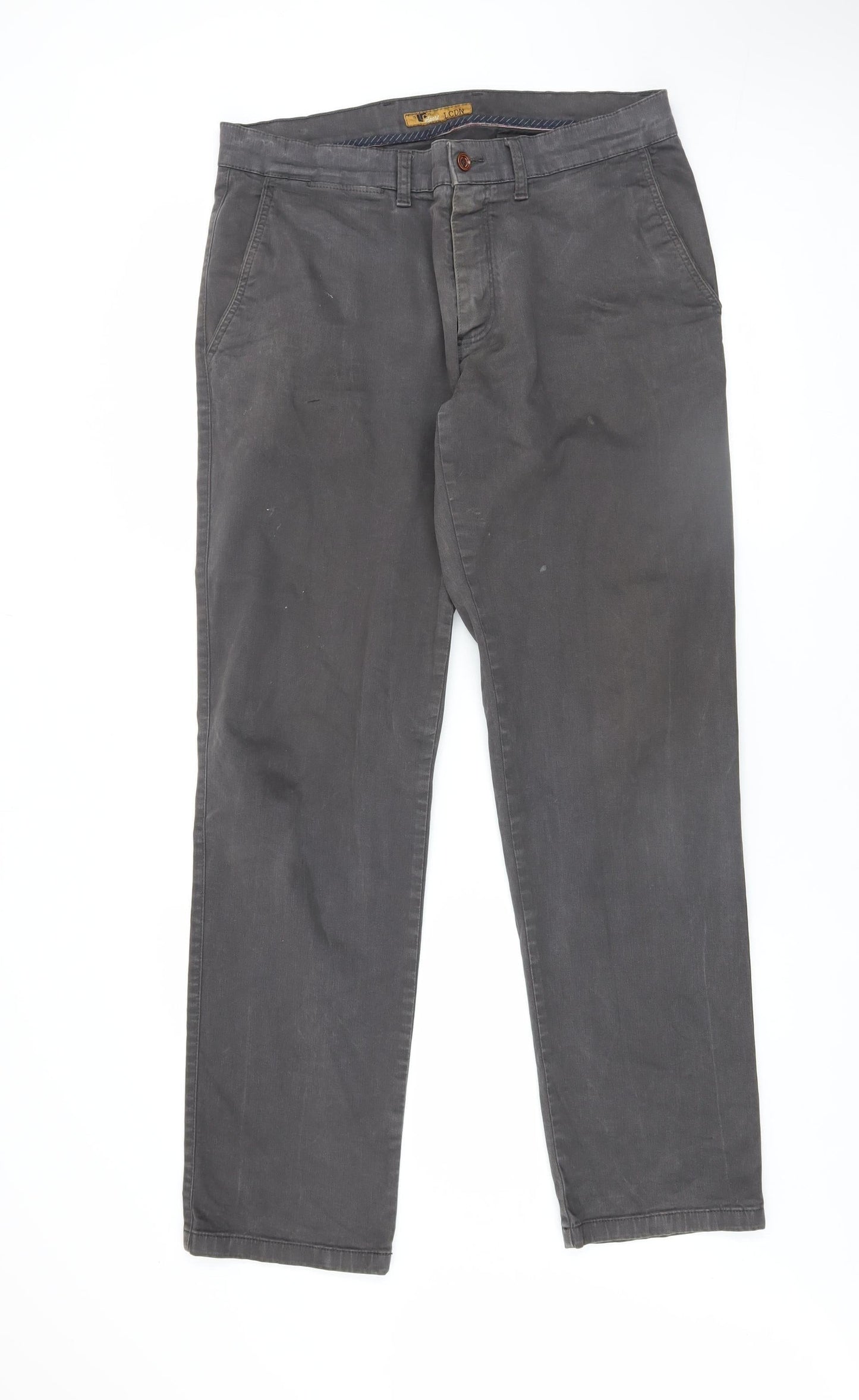 LC Sport LCDN Men's Grey Cotton Blend Chino Trousers Size 34 Regular