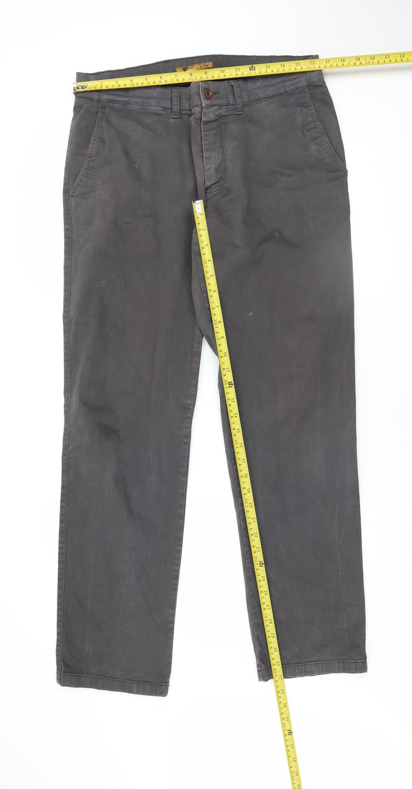 LC Sport LCDN Men's Grey Cotton Blend Chino Trousers Size 34 Regular