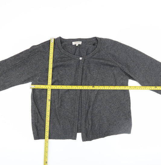 Bartolini Women's Grey Merino Wool Cashmere Blend Cardigan L