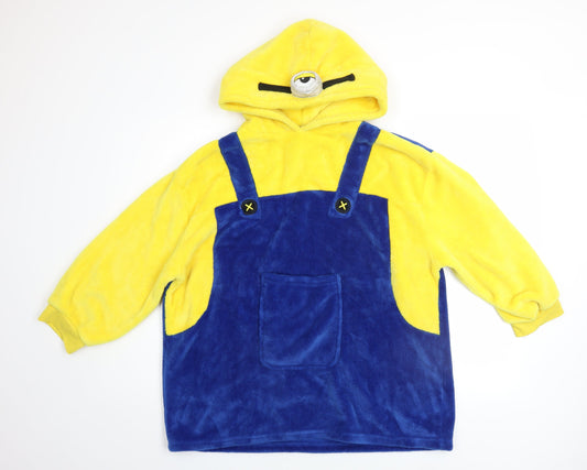 Minions Boys Yellow Blue Hooded Fleece Robe 8-11 Years Cartoon Nightwear