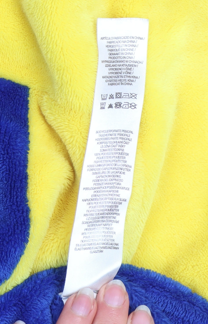 Minions Boys Yellow Blue Hooded Fleece Robe 8-11 Years Cartoon Nightwear