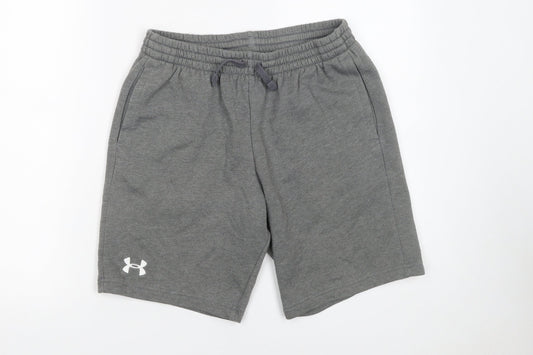 Under Armour Boys Grey XL Sweat Shorts Elastic Waist Gym Training