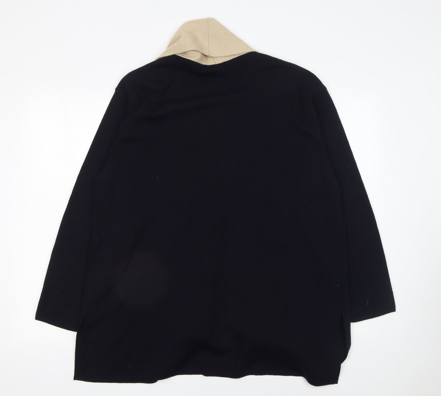 Marks and Spencer Women’s Beige & Black Wool Blend Open Cardigan UK 14