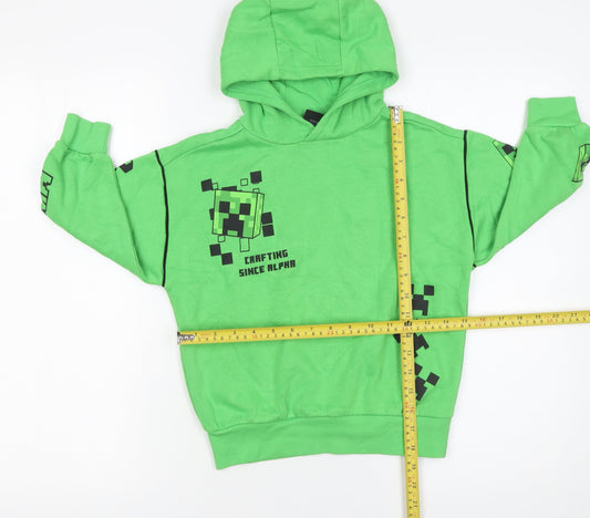 Minecraft Boys Green Hoodie 5-6 Years Creeper Graphic Pullover Sweatshirt