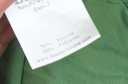 Louche Women Green Size 10 Sleeveless Short Wrap Dress