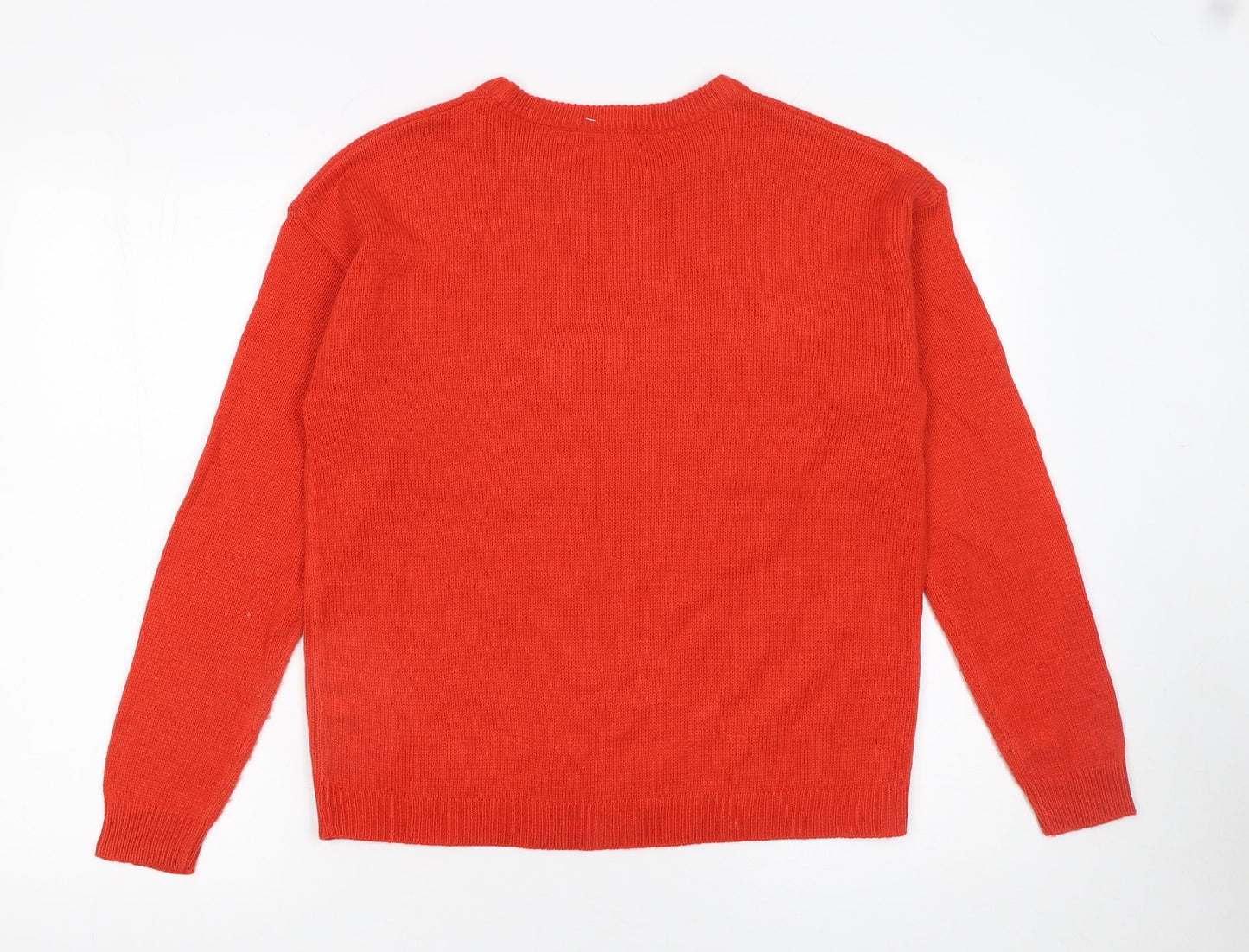 Brave Soul Womens Red Christmas Crew Neck Jumper Size S 12