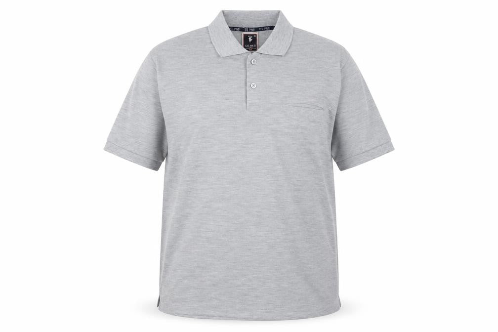 ICE POLO Men's Grey Cotton Blend Regular Fit Short Sleeve Polo Shirt XL