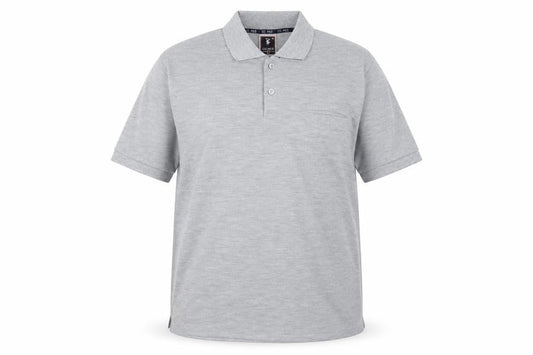 ICE POLO Men's Grey Cotton Blend Regular Fit Short Sleeve Polo Shirt XL